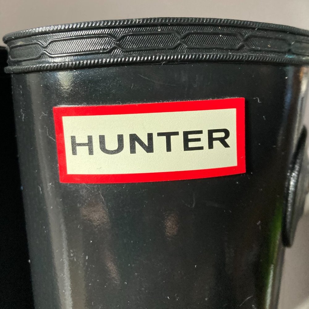 Hunter Rain Boots, Glossy Black, Like New, Size 7